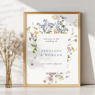Frühlings-Wildblumenwiese-Garten-Hochzeitsempfang Poster