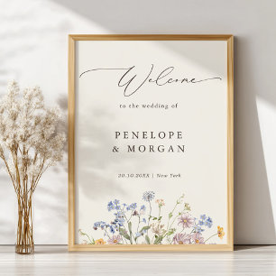 Frühlings-Wildblumenwiese-Garten-Hochzeitsempfang Poster