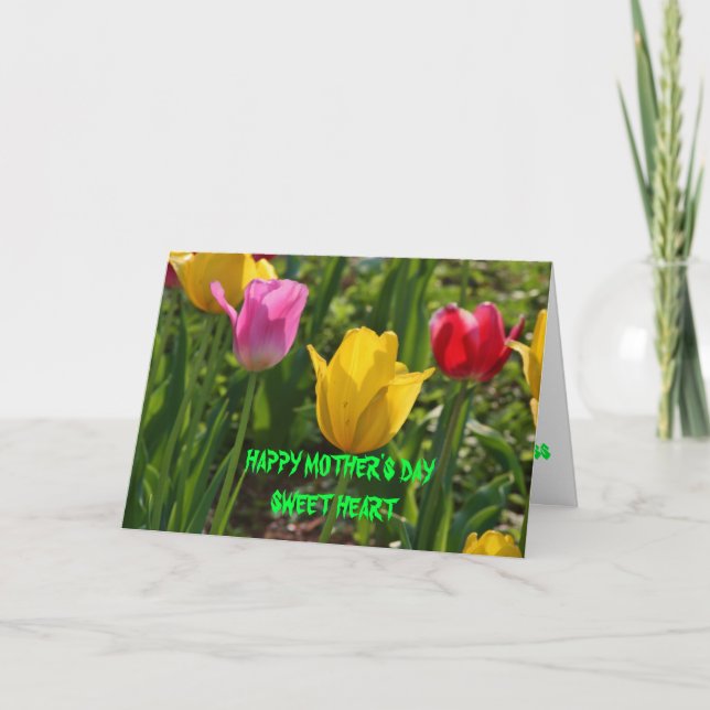 Frühlings-Zeit-Tulpe Karte (Vorderseite)