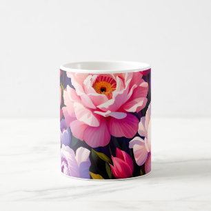 Frühlings-Zen-Sonnenaufgang Rosa Blüten Garten  Kaffeetasse
