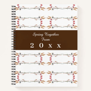 Frühlings-zusammen-Plan Blumenmuster Notizbuch