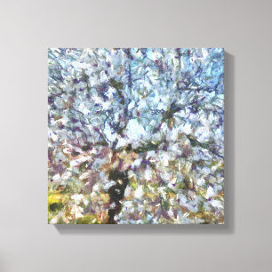 Frühlingsanhänger Blossom Pointillism Kunstwerk Leinwanddruck