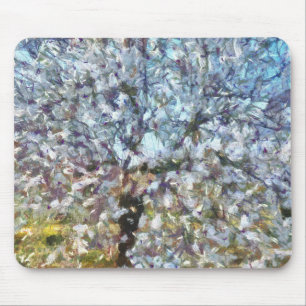 Frühlingsanhänger Blossom Pointillism Kunstwerk Mousepad