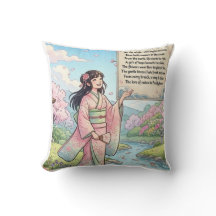 Frühlingsankunft Anime Mädchen im Kimono mit Poesi