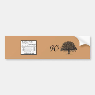 Frühlingsbaum Braun/Schwarz Hochzeitswasserflasche Autoaufkleber