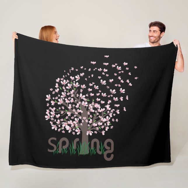 Frühlingsbaum Fleecedecke (Beispiel)