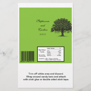 Frühlingsbaum Grün/Schwarz Hochzeit Große Bar Wrap Flyer
