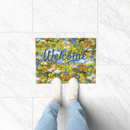Frühlingsbecher Blume in den Wolken Fußmatte