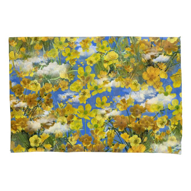 Frühlingsbecher Blume in den Wolken Kissenbezug (Vorderseite)