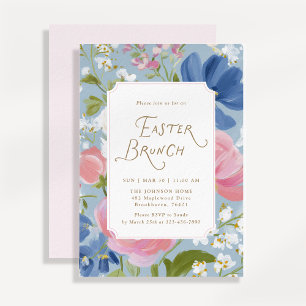 Frühlingsbemalte Florale Oster-Brunch-Einladung Einladung