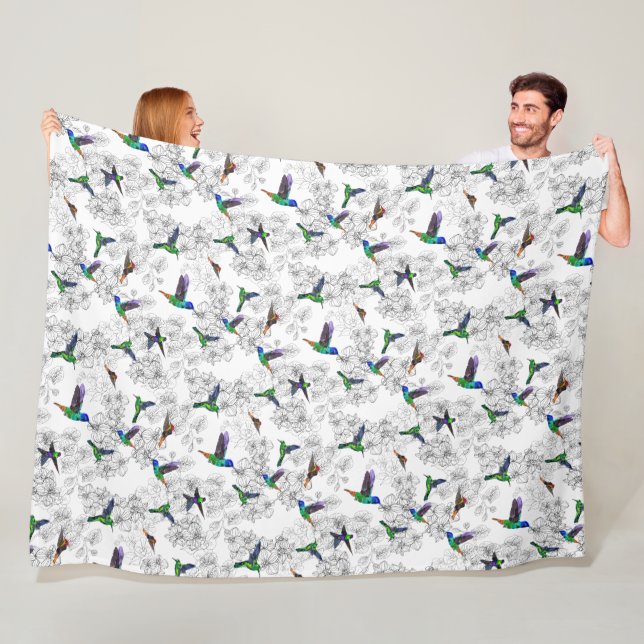 Frühlingsblancet Fleece farbenfrohe Hummingbird Fl (Beispiel)