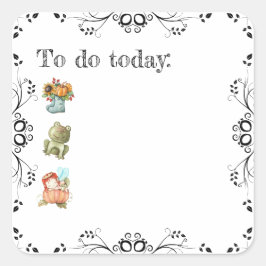 Frühlingsblatt oder Plannerquadratischer Aufkleber