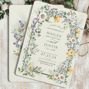 Frühlingsblühende Wildblume Trendy Einladung