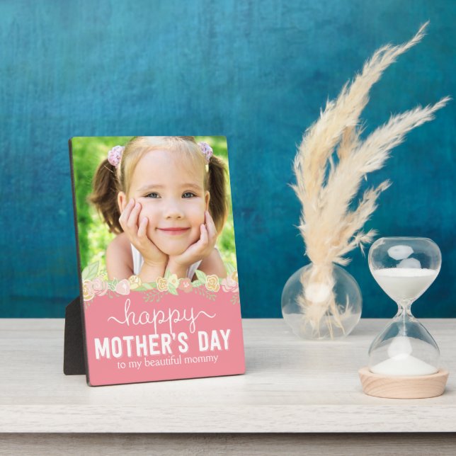 Frühlingsblume Muttertag Custom Frame Plaque Fotoplatte (Seite)