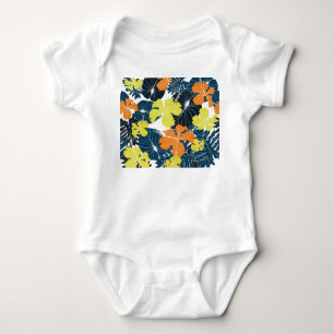 Frühlingsblume: Vintage Blütentextur Baby Strampler