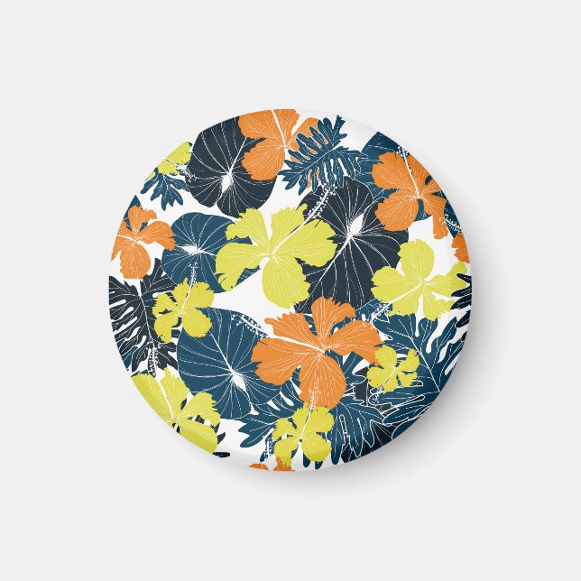 Frühlingsblume: Vintage Blütentextur Magnet (Vorne)
