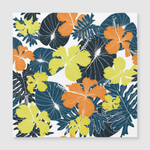 Frühlingsblume: Vintage Blütentextur Magnetkarte