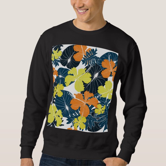 Frühlingsblume: Vintage Blütentextur Sweatshirt (Vorderseite)