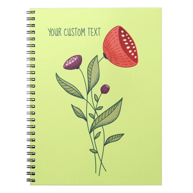 Frühlingsblumen Abstrakt botanisch minimalistisch Notizblock (Vorderseite)