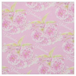 Frühlingsblumen Aquarellblüten Name rosa Stoff