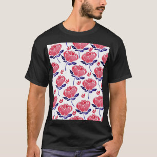 Frühlingsblumen, Aquarellmuster nahtlos. T-Shirt