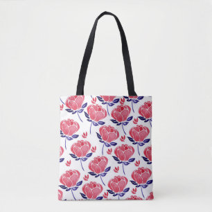 Frühlingsblumen, Aquarellmuster nahtlos. Tasche