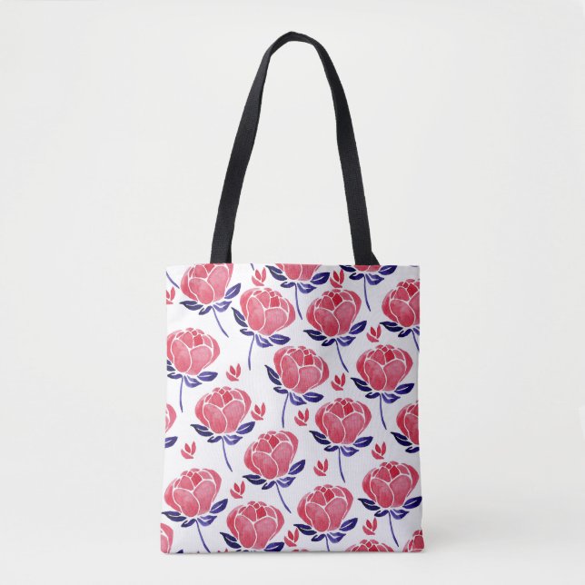 Frühlingsblumen, Aquarellmuster nahtlos. Tasche (Vorderseite)