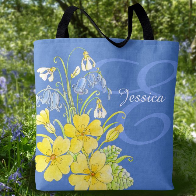 Frühlingsblumen Art individuelle Name Tasche (Von Creator hochgeladen)