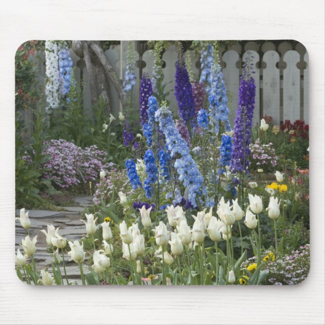 Frühlingsblumen auf einem Gartenweg, Georgien Mousepad (Vorne)