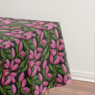 Frühlingsblumen auf schwarzem Hintergrund Tischdecke
