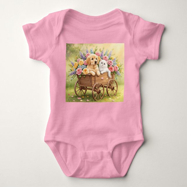 Frühlingsblumen Baby Strampler (Vorderseite)