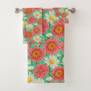 Frühlingsblumen Badezimmer Handtuch Set