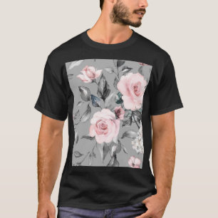Frühlingsblumen Blätter Handgezeichnet T-Shirt