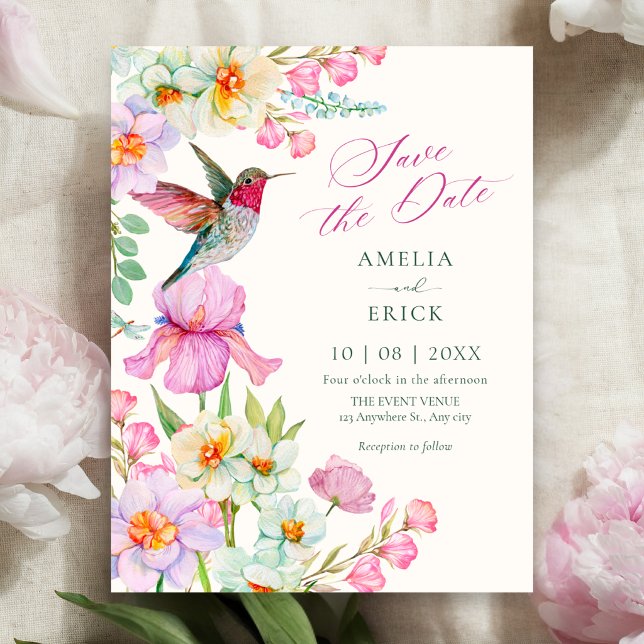 Frühlingsblumen blühen Hochzeit Save The Date (Von Creator hochgeladen)