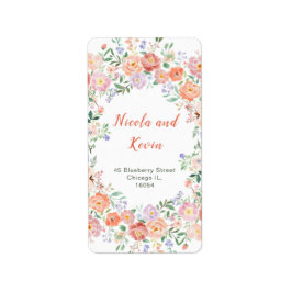 Frühlingsblumen-Blume Hochzeit Adressaufkleber