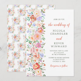 Frühlingsblumen-Blume Hochzeit Einladung
