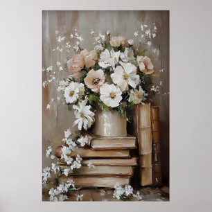 Frühlingsblumen-Buch-Kunst-Druck, Natur-Buchhandlu Poster