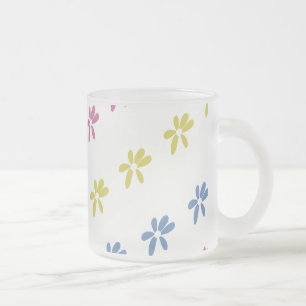 Frühlingsblumen Bunt Rosa Blau Gelb Mattglastasse