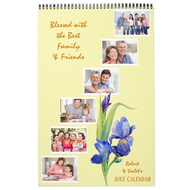 Frühlingsblumen Custom Foto Collage Gelb Kalender (Titelbild)