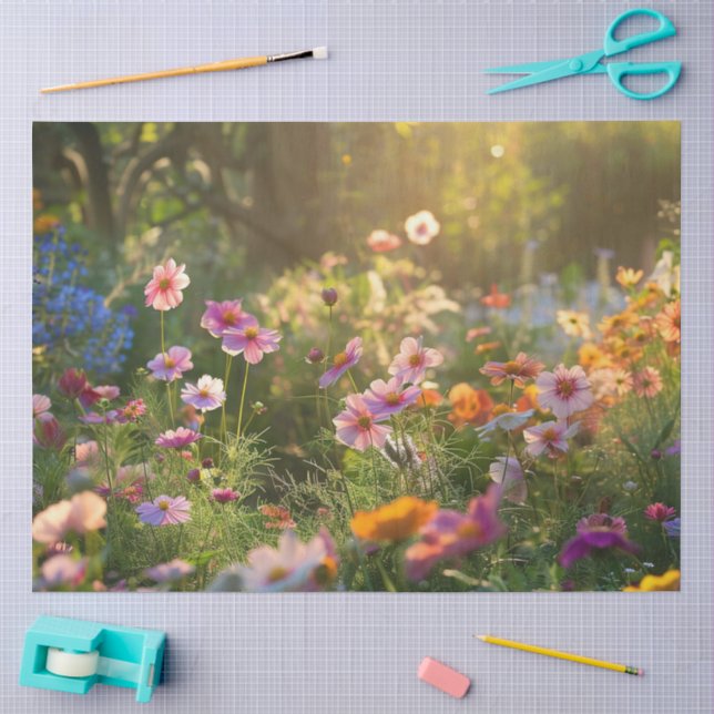 Frühlingsblumen-Decoupage Seidenpapier (Basteln)