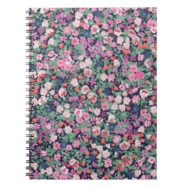 Frühlingsblumen Design. Nahtlose Blumenmuster. Pl Notizblock (Vorderseite)