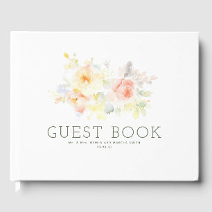Frühlingsblumen Elegante Botanische Hochzeit Gästebuch