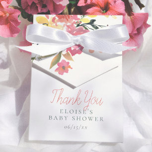Frühlingsblumen Elegantes Mädchen Baby Shower Dank Geschenkschachtel