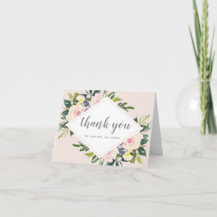 Frühlingsblumen Erröten Gefaltete Hochzeit Danke