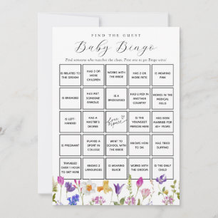 Frühlingsblumen Finden Sie die Baby Bingo Game Car Einladung