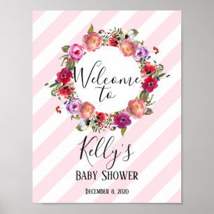 Frühlingsblumen, floral, Willkommensschild Poster