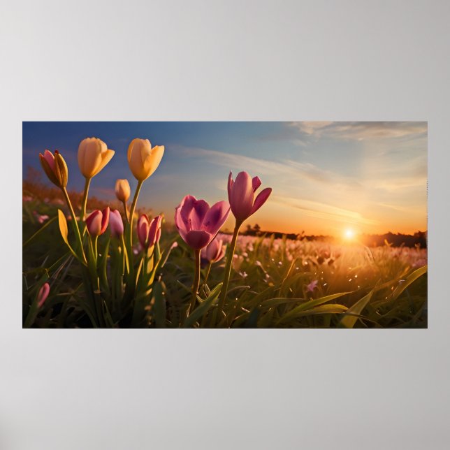 Frühlingsblumen für den Valentinstag Poster (Vorne)