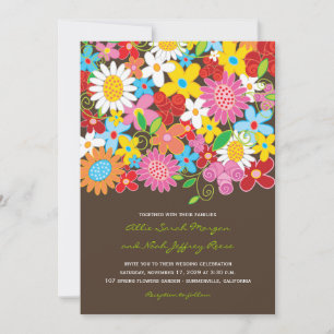 Frühlingsblumen Garten Whimsical Wedite Einladung