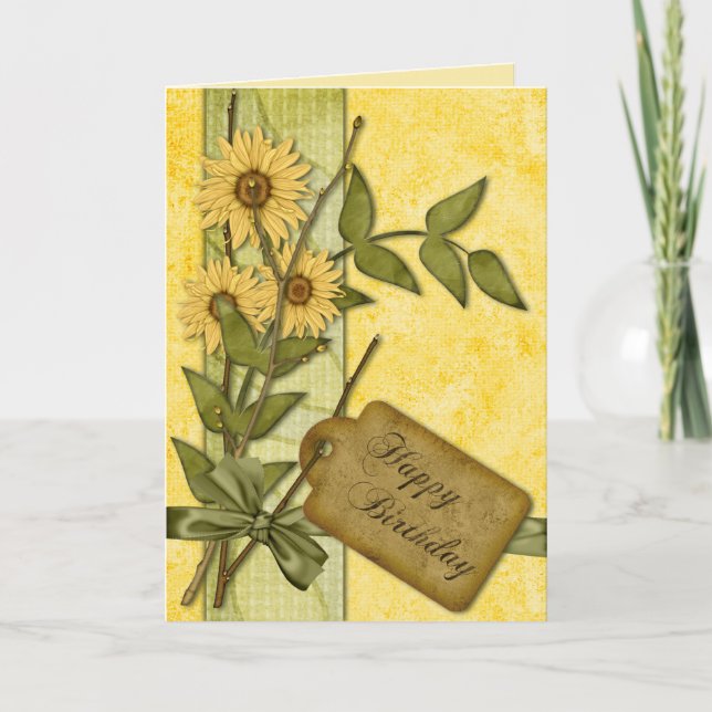 Frühlingsblumen Geburtstag Karte (Vorderseite)