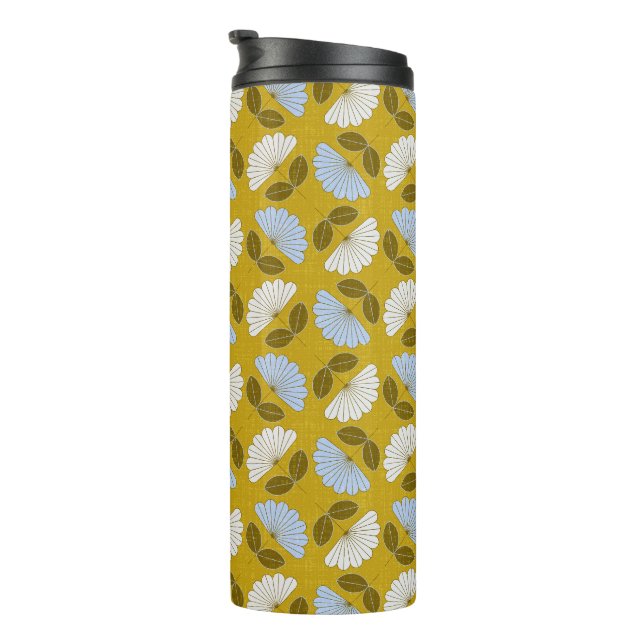 Frühlingsblumen - gelb, blau und weiß thermosbecher (Nach rechts gedreht)